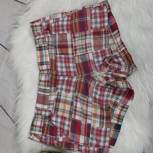 J.Crew city fit size 6 madras quilted plaid shorts preppy